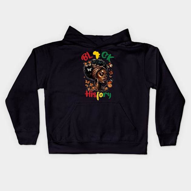 Ladies African American African Queen Black history month Kids Hoodie by Peter smith